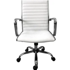 Clearance Maxwell Adjustable Faux Leather Office Chair, White Low Price Office