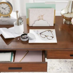 Outlet Parkview Metal & Wood Writing Desk With Storage, 48 Less Expensive Office