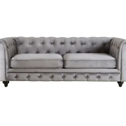 Providence Chesterfield Grey Velvet Tufted Sofa, 79 Promotion Sofas & Settees & Loveseats